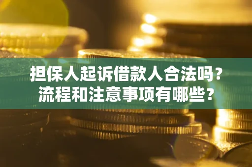 济南担保人起诉借款人合法吗？流程和注意事项有哪些？